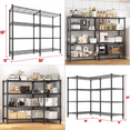 thumbnail image 6 of Legooin 60x14x60 inch Garage Shelving Height Adjustable Corner Storage Rack Wire Shelves for Industrial Residential Storage, Black, 6 of 8