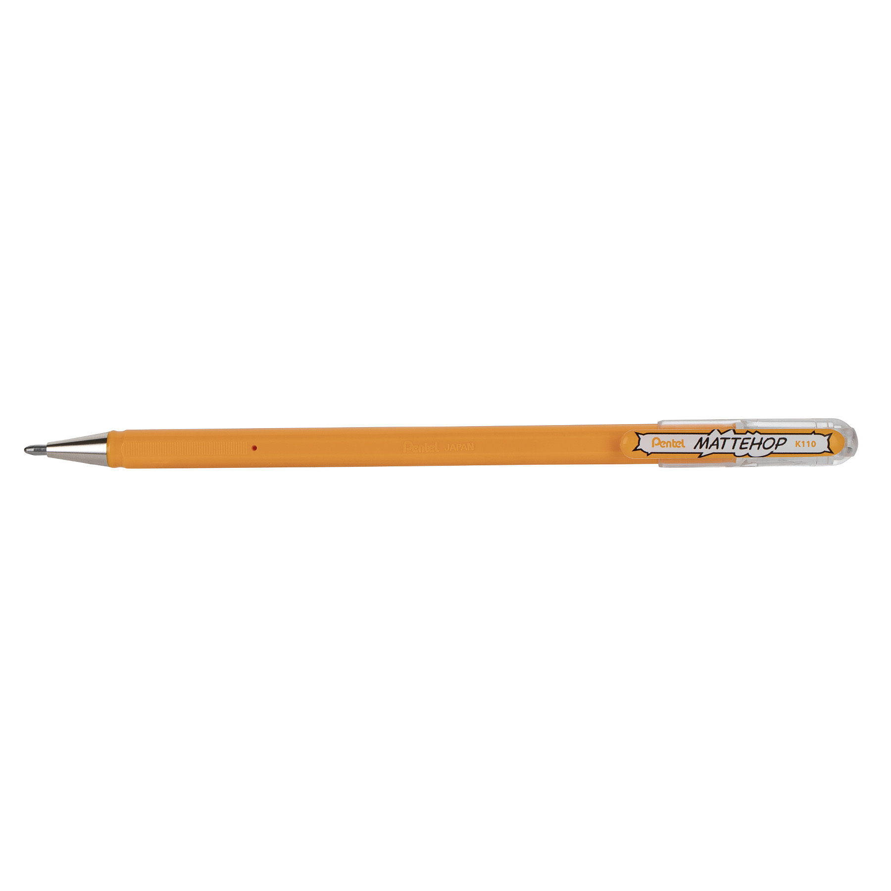 Pentel Arts Hybrid MATTEHOP Gel Roller, 1.0mm, Matte Yellow Orange Ink, Pack of 12