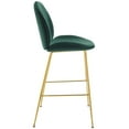 thumbnail image 2 of Gold Stainless Steel Leg Performance Velvet Bar Stool, Green, 2 of 3