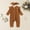 Brown, variant on Kctiaxy Toddler Baby Girl Clothes Romper Long Sleeve Cre W Neck Jumpsuits Solid Color Flying Sleeve Comfortable Onesie Outfits Fall Winter 0-12 Monthss