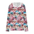 thumbnail image 4 of Womens Coats Christmas Printed Hooded Long Sleeved Loose Oversized Casual Sweatshirt,Coats for Women Multicolor L, 4 of 6