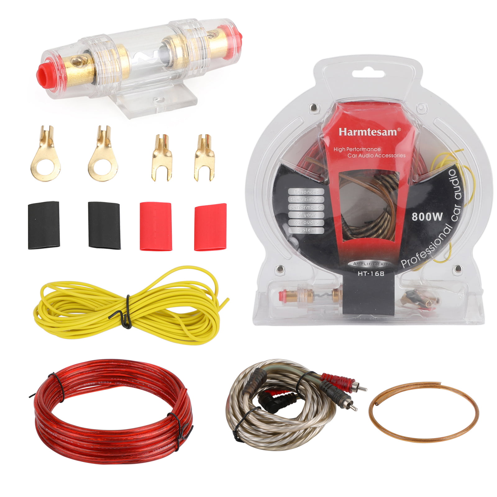 1500w Car Amplifier Wiring Kit Audio Subwoofer AMP RCA Power Cable AGU FUSE Set 