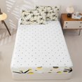 thumbnail image 4 of Castle Fairy Vintage Atomic Star Zipper Queen Comforter Set with Fitted Sheet and 2 Pillowcases,Retro Circular Motif Zipper Bedding Set,Mustard Brown Cream,Reversible, 4 of 5