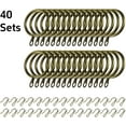 thumbnail image 3 of 1.5 in Metal Drapery Curtain Rings with Pin Hooks for Window Door Shower (Set of 40), 3 of 6