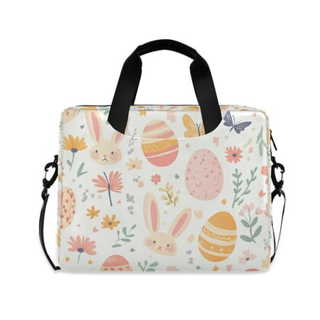 FORMRS 16" Laptop Bag Carrying Sleeve Case with Handle Travel Shoulder Briefcase, Pink Easter Eggs