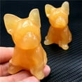 thumbnail image 6 of GKNET Natural Quartz Crystal Handcarved Small Animal French Bulldog Reiki Home Decor-Yellow Jade Stone, 6 of 9