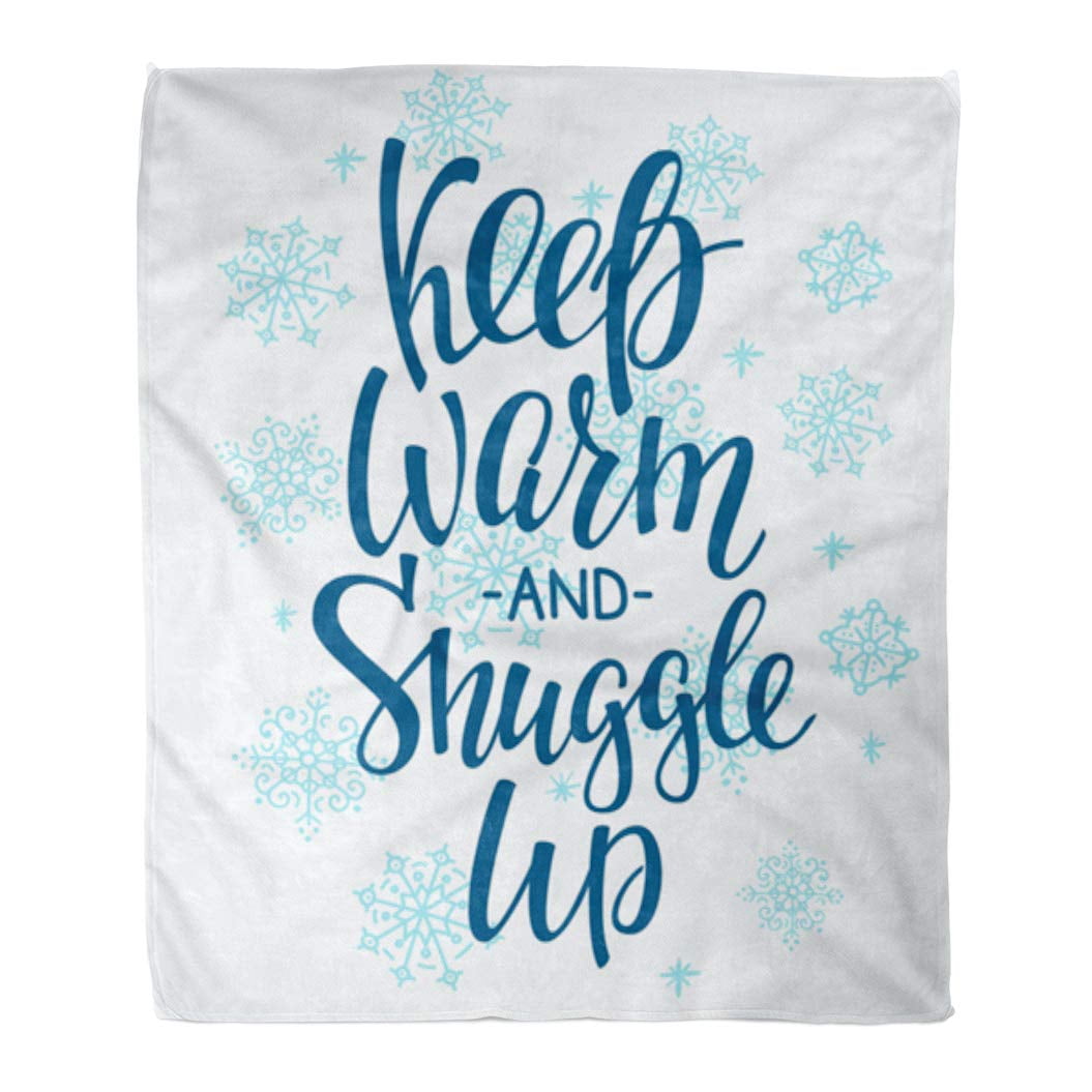 KDAGR Throw Blanket Warm Cozy Print Flannel Winter Cold Lettering