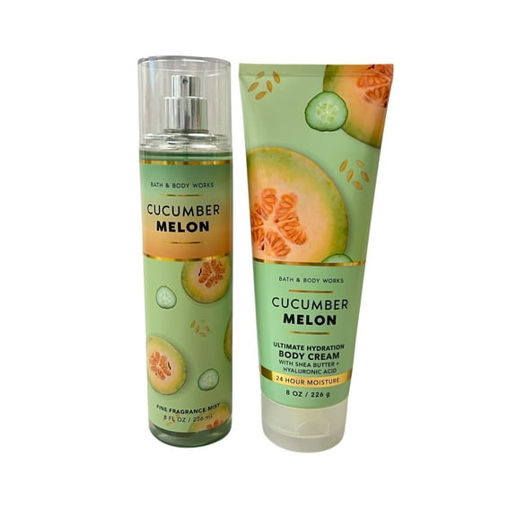 Bath and Body Works Cucumber Melon Fine Fragrance Mist & Ultimate Hydration Body Cream Set