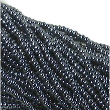 - Czech 11/0 Glass Seed, Loose Beads, 1 6 String Hank Preciosa Opaque Gunmetal