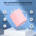 thumbnail image 3 of Adaptador de pared Charger Chamer PD USB C de 20 W con cable de 6 pies para iPhone, 3 of 7