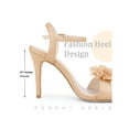 thumbnail image 3 of BLISSFUL STEP Flower Open Toe Ankle Strap Slingback Stiletto Heel Sandals for Women Nude 6.5, 3 of 6