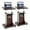 Brown + White, variant on Costway Set of 2 Height Adjustable Standing Desk Mobile Podium w/Tilt Top & Door Cabinet