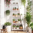 thumbnail image 2 of Giantex 5-Tier Ladder Bookshelf, Floor Standing Bookcase for Living Room, Narrow Display Rack, White, 2 of 7