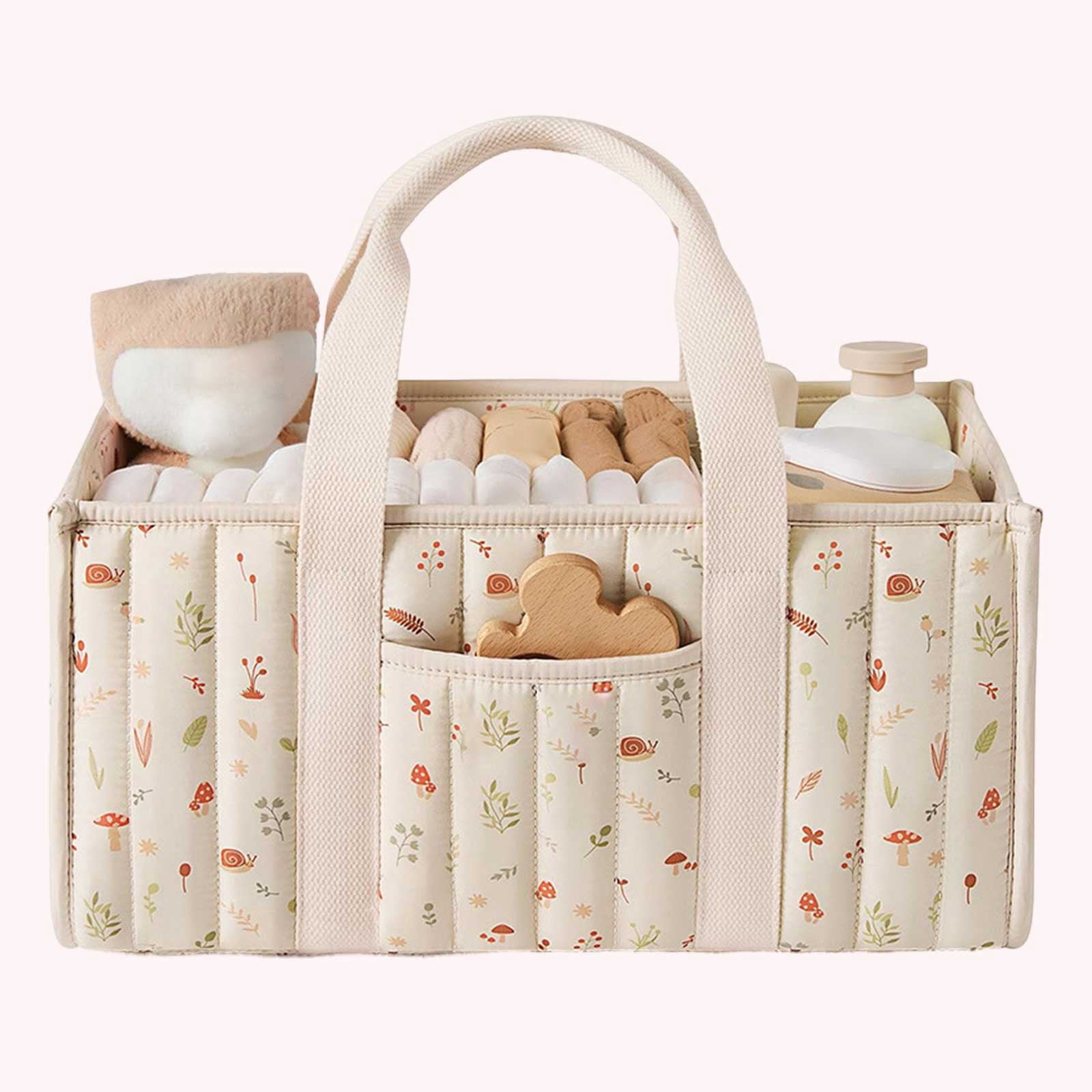 HUISZJ Diaper Caddy Organizer, Portable Storage Basket with Handle, Large Capacity Baby Diaper Bag for Travel Outdoor (style 4)