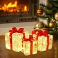 thumbnail image 5 of Christmas Decorations Indoor Christmas lights Gift Box Ornament with Bow Christmas Ornaments Red_3PCS, 5 of 9