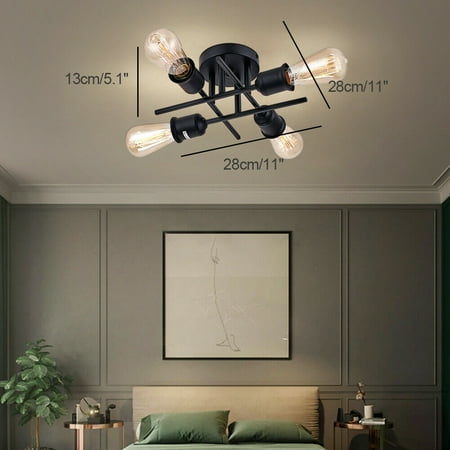 

Ethedeal Retro Industrial Ceiling Light Chandelier Pendant Lamp Fixture 4 Lights Creative