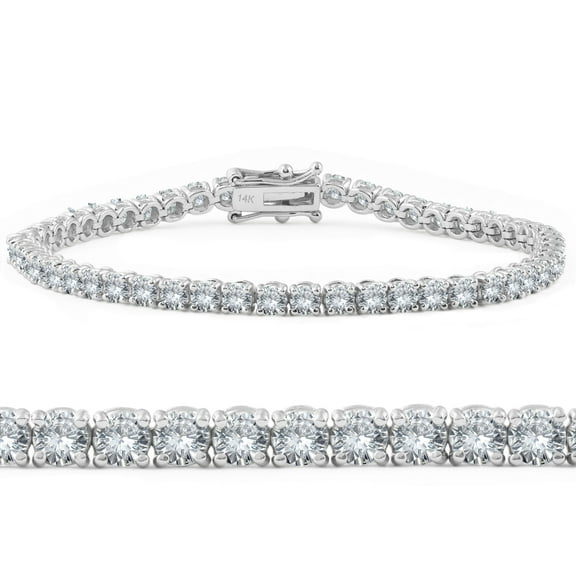 Pompeii 4ct Diamond Tennis Bracelet 14K White Gold (G-H,SI)