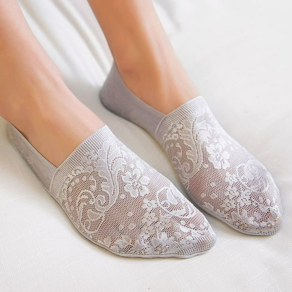 Women Summer Lace Antiskid Liner Low Cut Socks plus Size Slipper Socks for Women Wide Width
