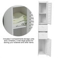 thumbnail image 6 of Bathroom Storage Organizer, Wood Plastic Bathroom Tall Slim Storage Cabinet with Doors & Shelves, Bathroom Corner Shelf, Farmhouse Corner Cabinet for Kitchen Living Room, White, 6 of 10