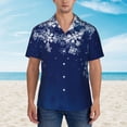 thumbnail image 2 of Haiem Christmas Blue Printed Hawaiian Shirt for Men - Men’s Casual Beach Summer Shirts - Stretch Fabric with Modern Fit-XX-Large, 2 of 7