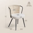 thumbnail image 5 of Sailvan Modern Dining Chairs Set of 2,Upholstered Rattan Chairs,Fabric Padded Side Chairs with  Rattan Backrest & Thick Cushions,Accent Kitchen Chair with Metal Leg,Black, 5 of 9