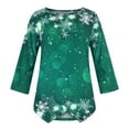 thumbnail image 5 of Meichang Hauts d'Automne pour Femmes Grande Taille T-Shirts Graphiques Pailletés Arbre de Noël Légers à Manches Longues Col Ras du Cou Chandail de Noël Hauts des Fêtes, 5 of 5