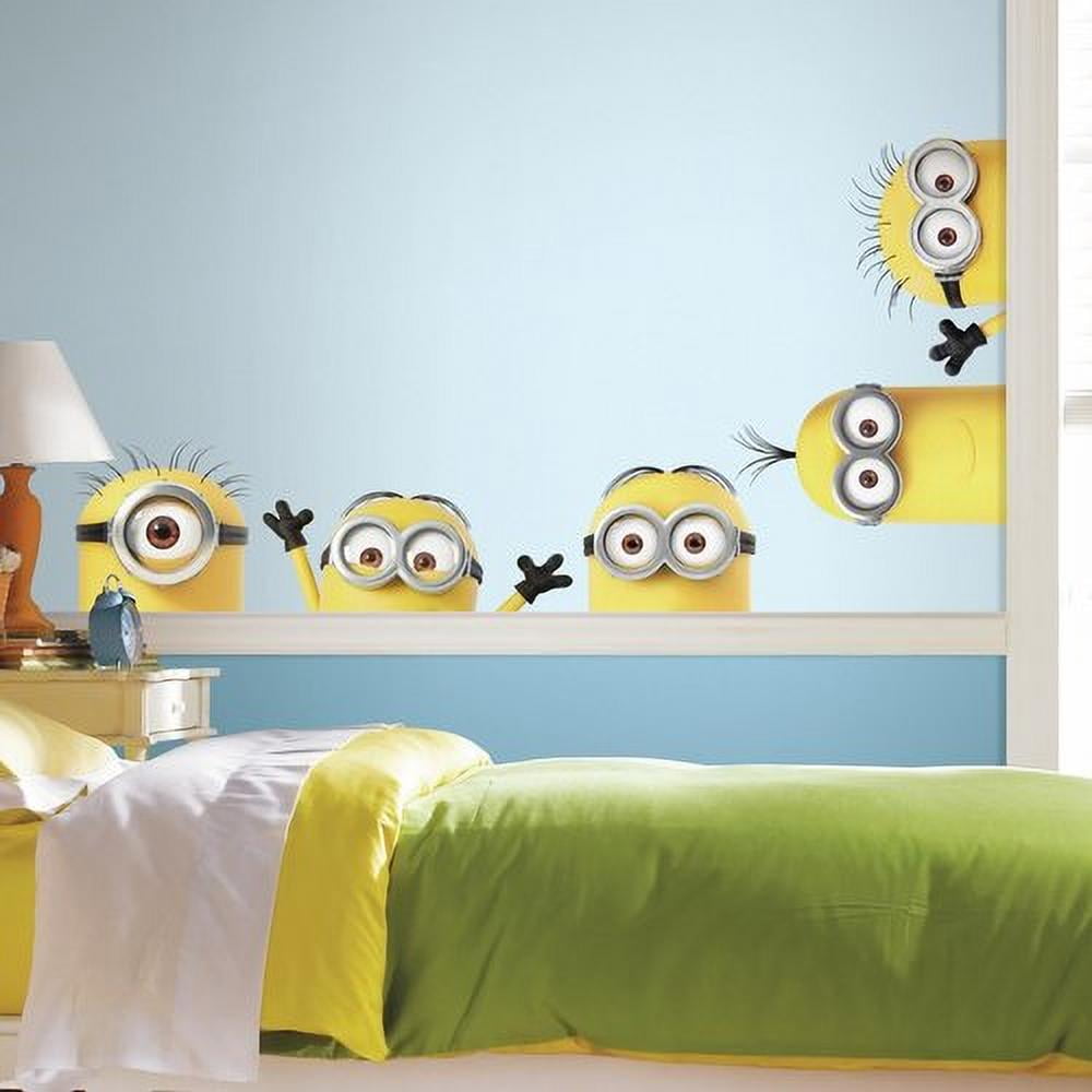 RoomMates Despicable Me 3 Yellow Peeking Minions Giant Peel And Stick Wall Decals, 8.25' W x 15.75' H