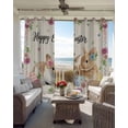 thumbnail image 4 of Spring Easter Blackout Curtains 63 Inches Long, Watercolor Flowers Cute Rabbits Eggs Leaf Beige Thermal Insulated Black Out Curtains, Darken Window Curtain for Bedroom Living Room 52"x63" 2 Panels, 4 of 9