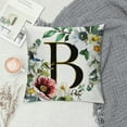 thumbnail image 2 of PRATYUS  Throw Pillow Covers Alphabet Decorative Pillow Cases ABC Letter Flowers Last Name Year Round Front Cushion Covers Square Pillow Protectors Sofa Couch Bedroom Car Chair Home Decor AP-012 White, 2 of 5