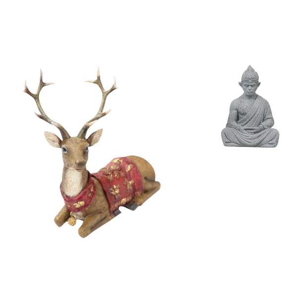 Escultura De Reno, Alce Y Ciervo, Adorno Para Sala De Estar, Oficina, Dormitorio, Decoración De Granja, Estatua De Mono Y Buda, Figura Budista Coleccionable En Miniatura, Escultura Sun Wukong