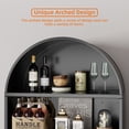 thumbnail image 5 of SUPEER 73" Tal Big Metal Arched Storage Display Cabinetr, Pantry, Curio Cabinet, Metal Arched Bookcase with Glass Doors, Assembly Required, Black, 5 of 6