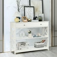 thumbnail image 3 of Gymax Console Table Drawer Shelves Sofa Accent Table Entryway Hallway White, 3 of 10