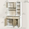 thumbnail image 3 of HOMCOM 71" Kitchen Hutch with Storage Cabinet, Modern Buffet with Hutch, 3 of 10