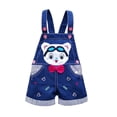 thumbnail image 1 of KIDSCOOL SPACE Baby Summer Cotton Denim 3D Bear Soft Shorts Overalls, 1 of 5