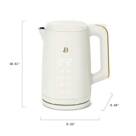 Beautiful 1.7-Liter Electric Kettle 1500 W with One-Touch Activation, White Icing by Drew Barrymore NEEDS CLEANING