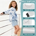 thumbnail image 6 of Xoenoiee Robin Flower Print Girls Oversized Crewneck Sweatshirt Y2k Long Sleeve Side Slit Pullover Drop Shoulder Sweatshirt for Teen Girl, 13-14 Years, 6 of 7