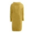 thumbnail image 4 of ClodeEU Woman Plus Size Winter Coat Clearance Women Hood Cardigan Large Size Sweater Pocket Single Breasted Long Sleeves Coat Rollbacks Yellow 6(M), 4 of 5