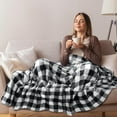 thumbnail image 6 of Buffalo Checker Throw Blanket for Sofa Couch | Soft Flannel Fleece White Black Checkered Plaid Pattern Decorative Throw | Warm Cozy Lightweight Microfiber | 50 x 60 Inches, 6 of 6