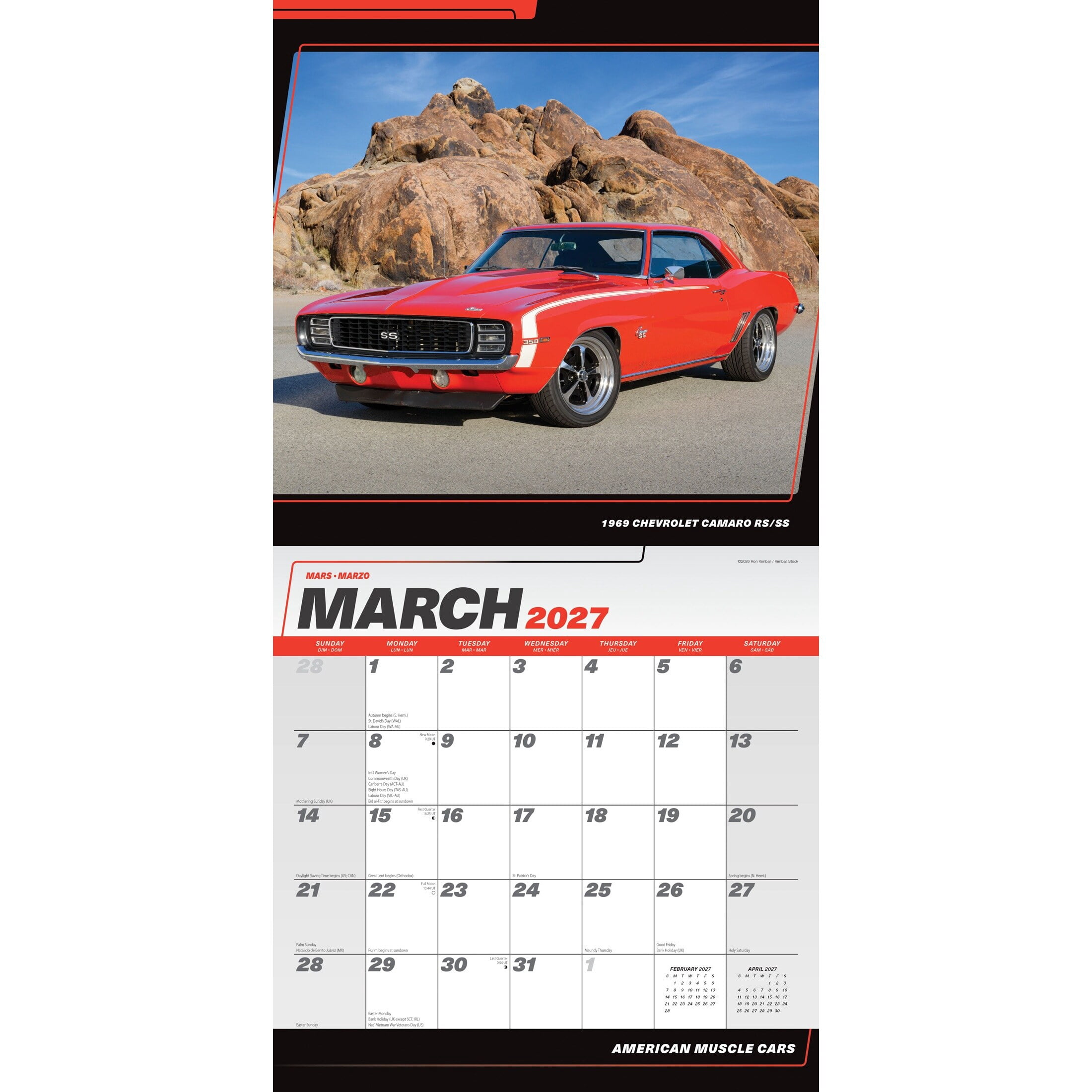 Amercan Muscle Cars 2027 Square Wall Calendar P1 by Browntrout