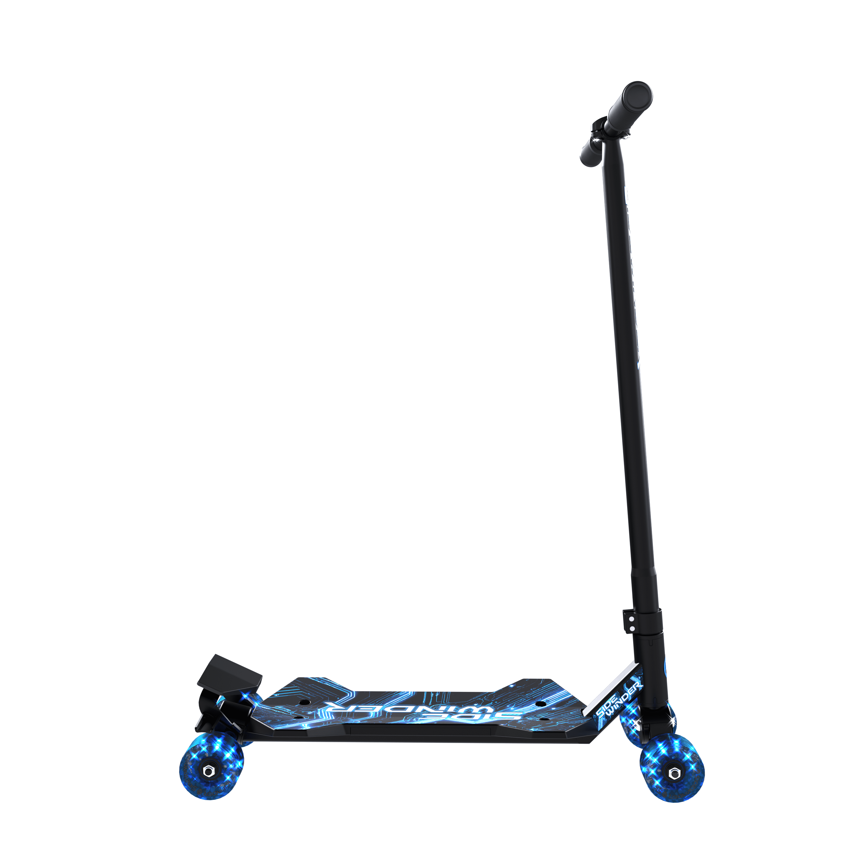 MELO Sidewinder Kids Carving Scooter with 70mm LED Wheels, Ages 5+, Blue