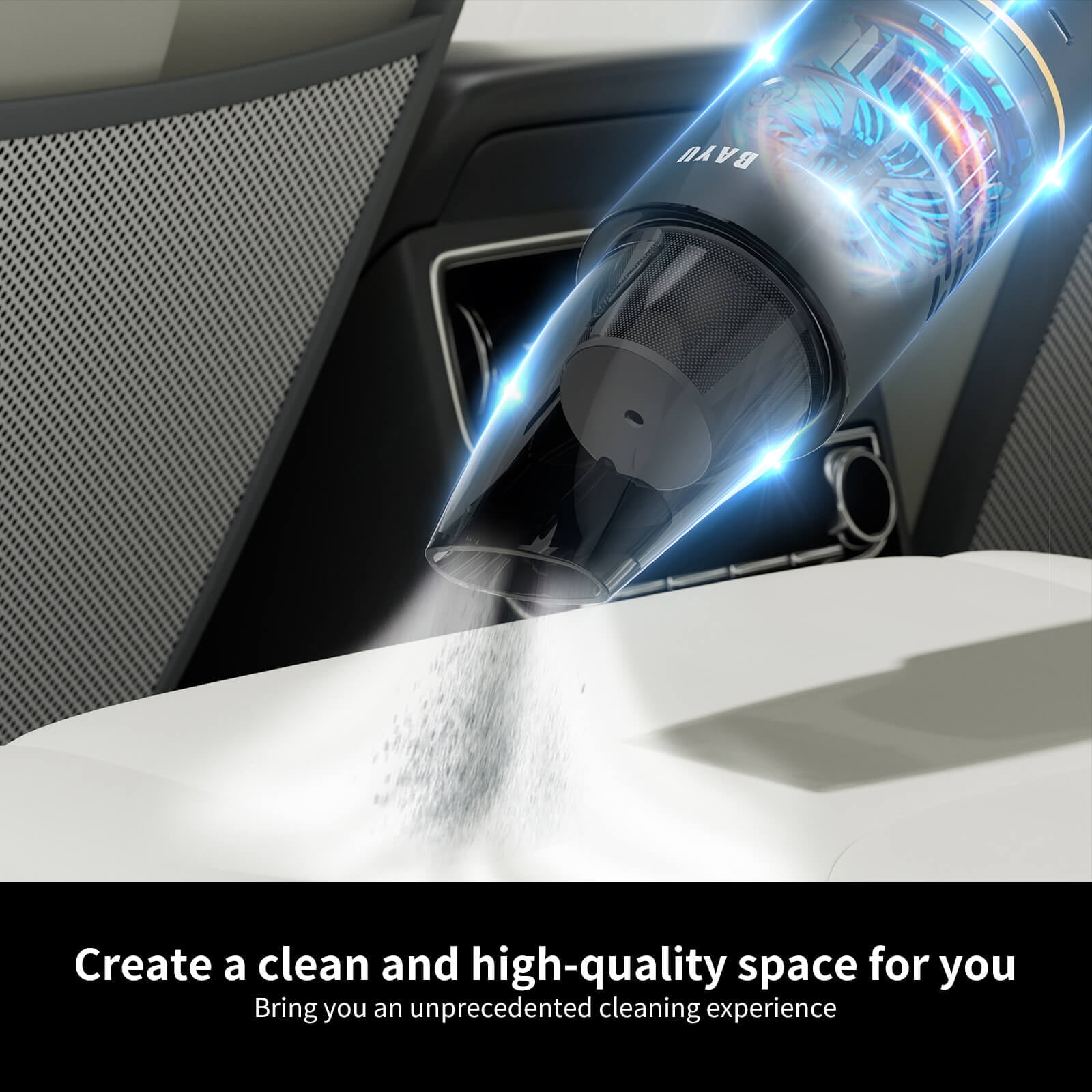 BAYU 2 in 1 Car Vacuum, Portable Cordless Car Vacuum with 19000Pa, Handheld Vacuum Cleaner, Small Vacuum for Car, Boats, Travel and Home Cleaning, Car Accessories