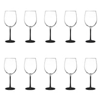 10 ARC Cachet White Wine Glasses Set, 19 oz. - Barware, Sturdy, Vibrant - Black