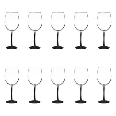 10 ARC Cachet White Wine Glasses Set, 19 oz. - Barware, Sturdy, Vibrant - Black