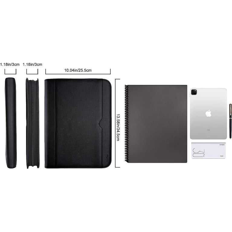 Skycase Professional Padfolio Portfolio Case - Document Organizer With Clipboard, Tablet Sleeve (fits 12.9"), Card Slots - Black 2 thumbnail image