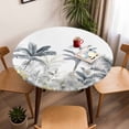 thumbnail image 5 of Tropical Plants Elastic Fitted Round Table Cover Monstera Palm Tree Waterproof Outdoor Tablecloth for Holiday Party, Picnic, Patio & Dining Fits Tables Up to 36"-44", 5 of 8