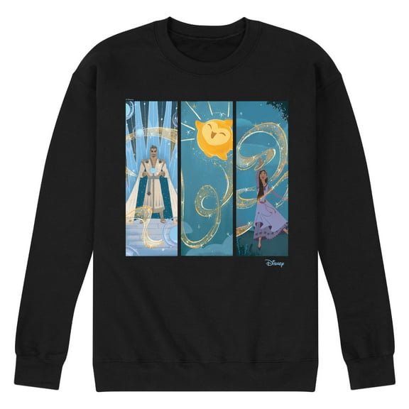 Disney Wish - Character Panels King, Star, & Asha - Men's Crew Neck Fleece Pullover