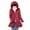 Burgundy, variant on Lovskoo Winter Coats for Women Quilted Jacket Cotton Padded Jacket Lightweight Removable Hood Mid-Length Slim Large Size Thin Jacket Khaki