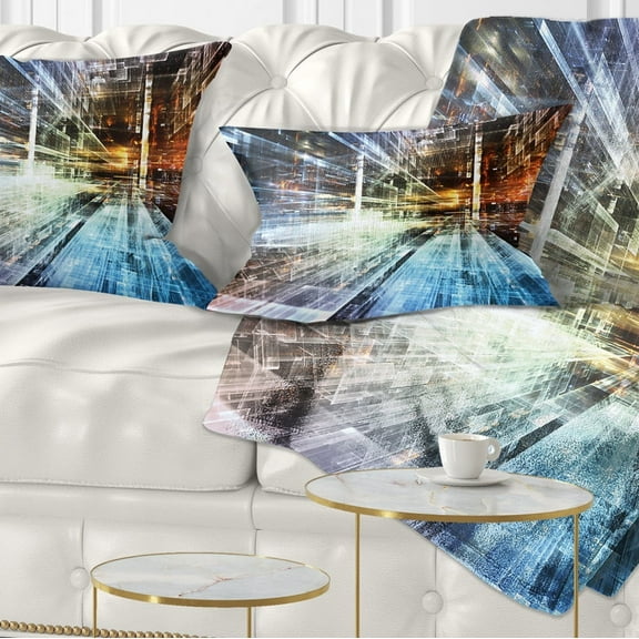 Designart Future Industry - Abstract Throw Pillow - 12x20