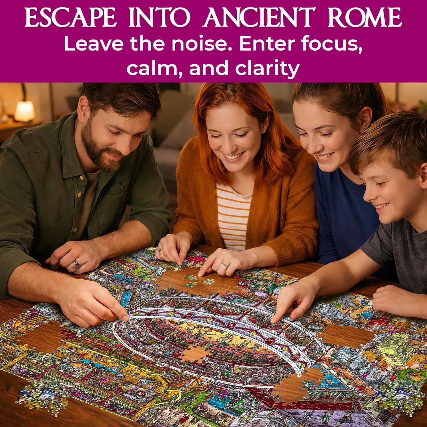 Quokka 1000 Piece Puzzle for Adults – Roman Empire Colosseum Jigsaw – 163 Hidden Mysteries, 2 Secret Envelopes for Immersive Experience