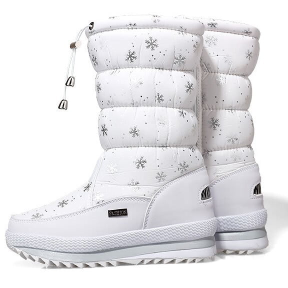 Botas de becerro blancas para lluvia Zapatos ligeros de invierno